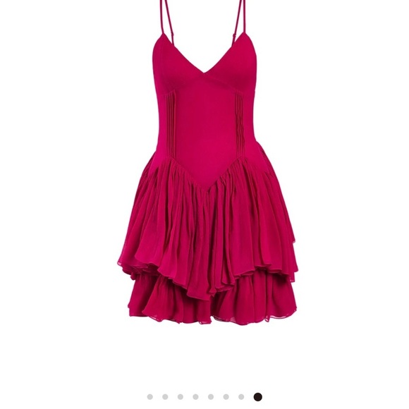Raspberry Seville Ines Ruffle Mini Dress - Picture 3 of 14